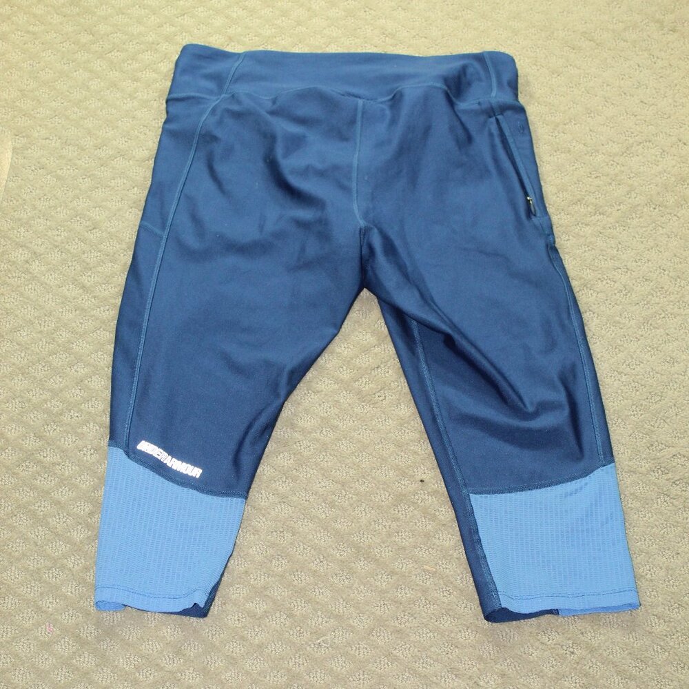 Under Armour Heat Gear Womens XL Blue Knee Length Athletic Yoga Pants - Picture 2 of 5